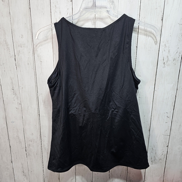 NWT Lands' End Women's Black Modest Tankini Top High Neck Padded Bra Size 14D. - Picture 5 of 7